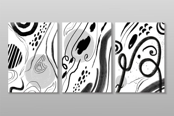 Free Vector colorless abstract cover collection