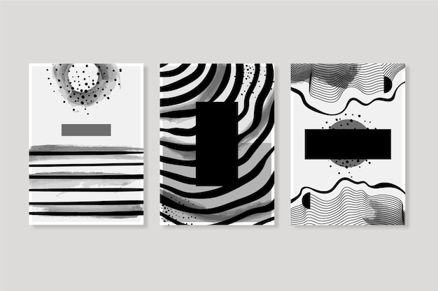 Colorless abstract watercolor cover collection