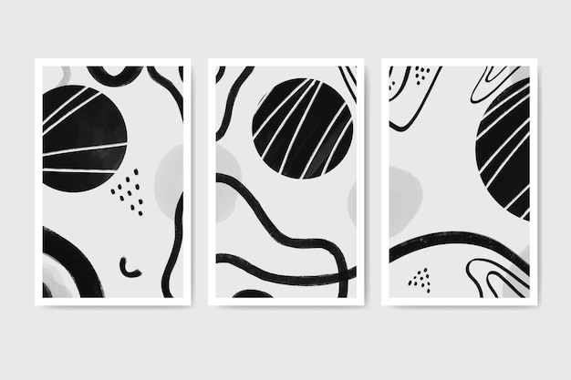 Colorless abstract watercolor cover collection