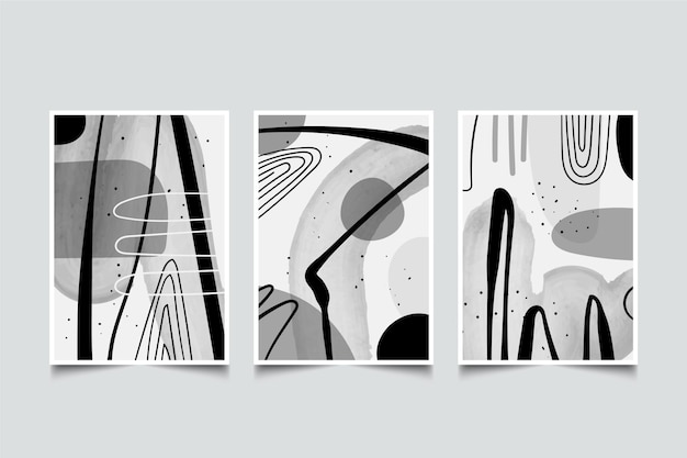 Colorless abstract watercolor cover collection