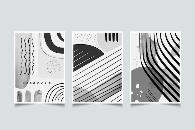 Colorless abstract watercolor cover collection