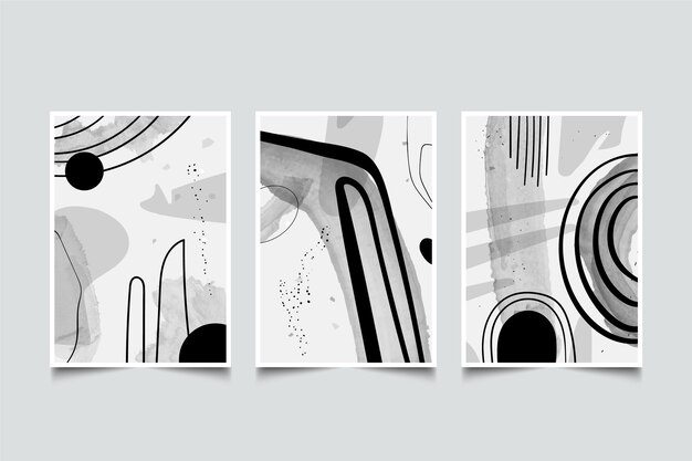 Colorless abstract watercolor cover collection