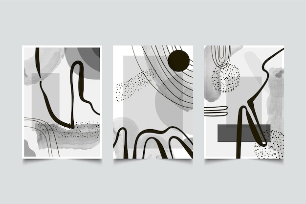 Colorless abstract watercolor cover collection