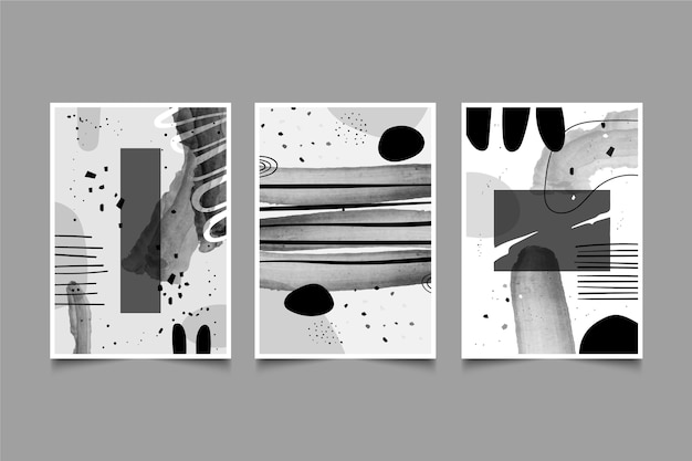 Colorless abstract watercolor cover collection