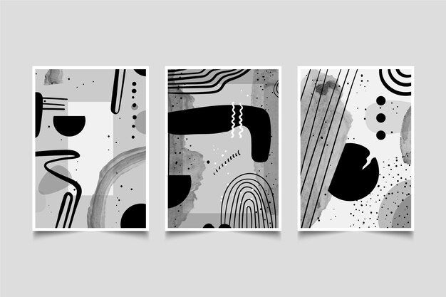 Colorless abstract watercolor cover collection