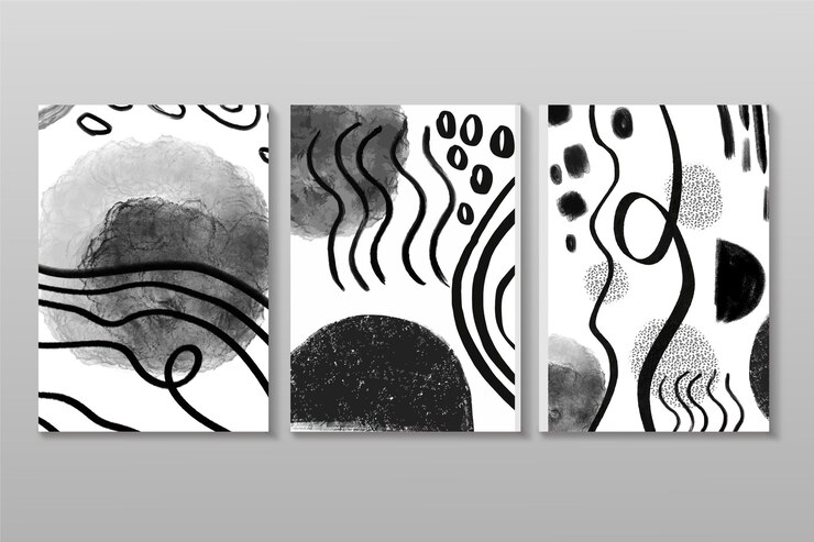 Free Vector colorless abstract watercolor cover collection
