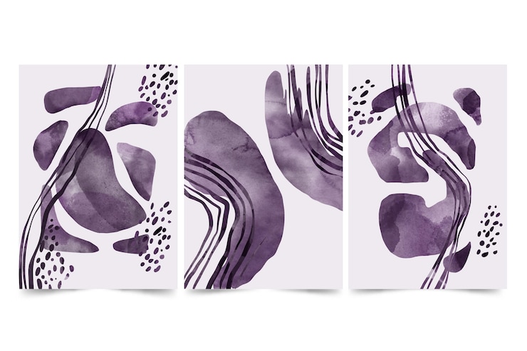Free Vector colorless abstract watercolor cover collection