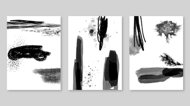 Colorless abstract watercolor cover collection