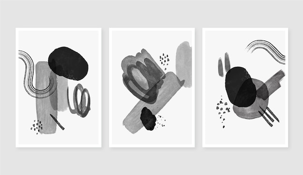 Colorless abstract watercolor cover collection