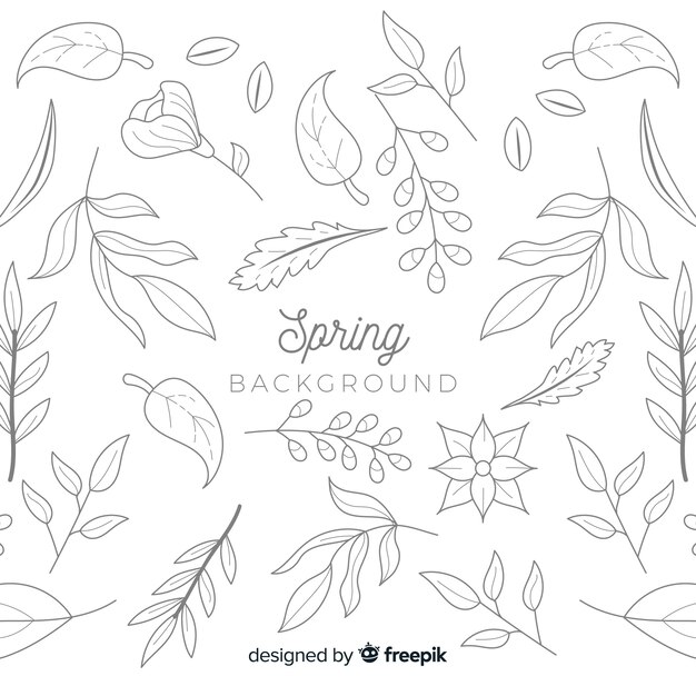 Colorless doodle spring background