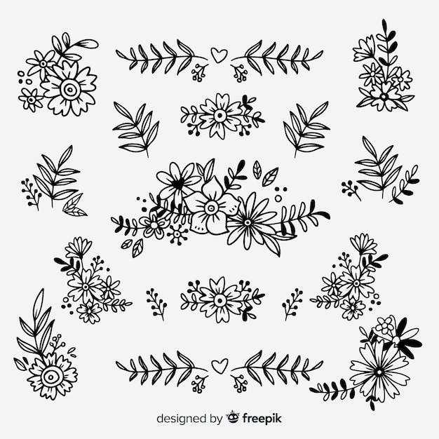 Colorless floral decoration element set