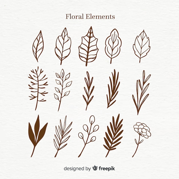 Colorless floral decoration element set