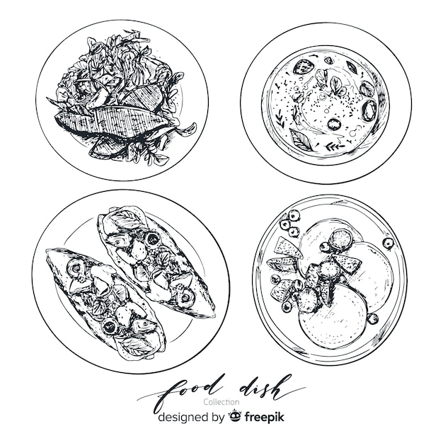 colorless food dishes collection