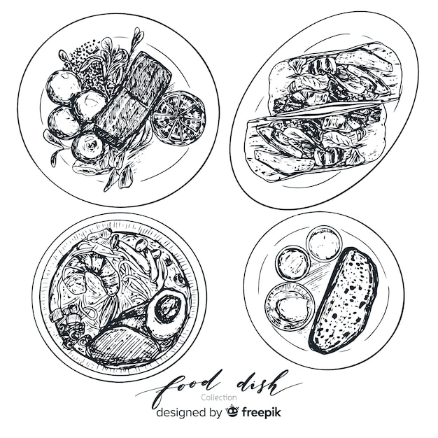 Colorless food dishes collection