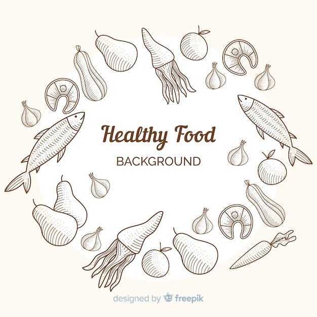 Colorless hand drawn food background