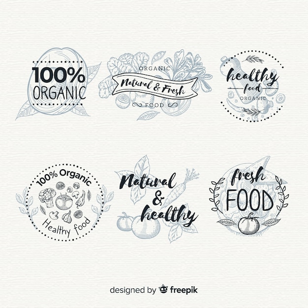 Colorless organic food label set