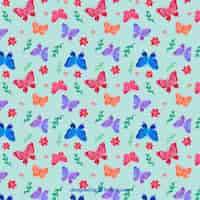 Free vector colors butterflies pattern