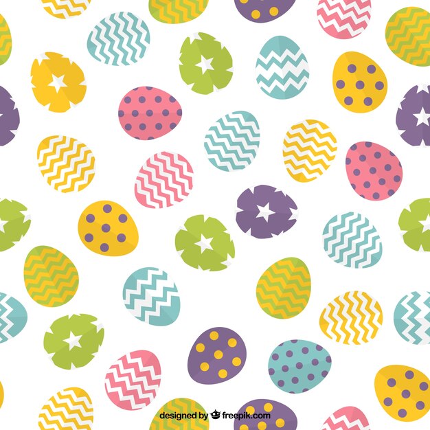 Colors Easter eggs pattern with shapes