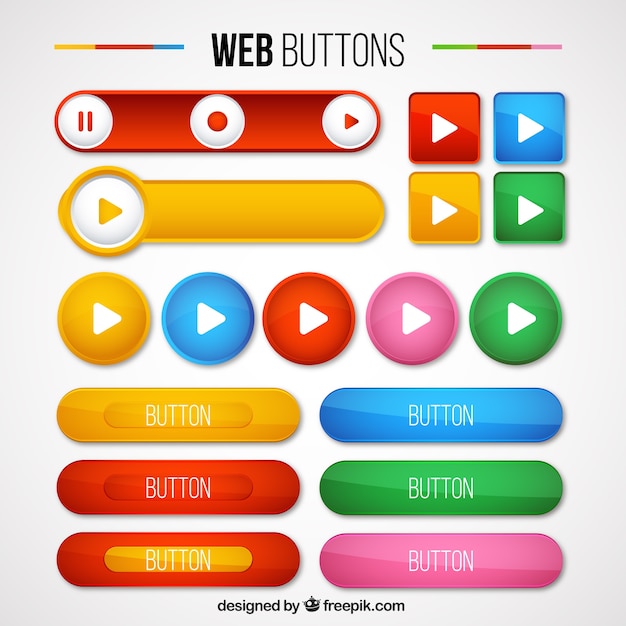 Download Free Colors Kinds Of Web Buttons Pack Svg Dxf Eps Png Cut File Silhouette Download