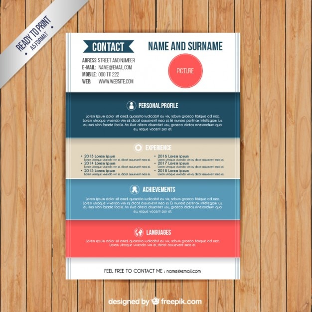 Free vector colors resume template