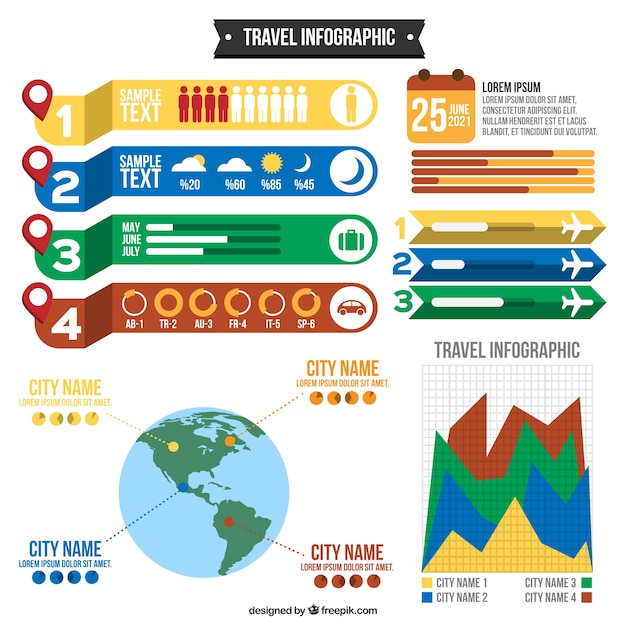 Цвета путешествия infography