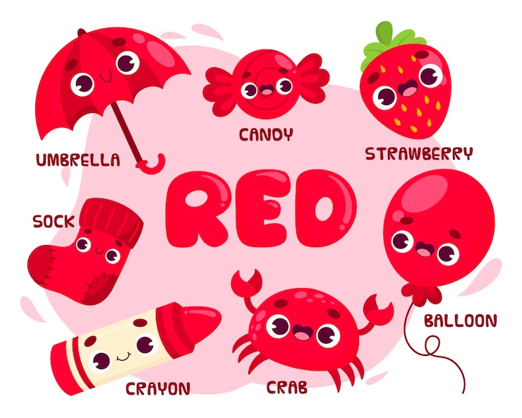 Free Vector colors and vocabulary set in english