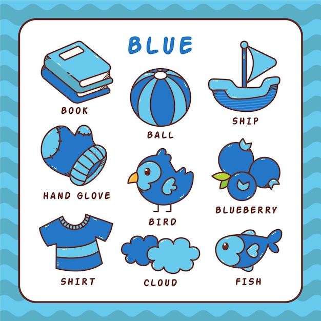 blue color things for kids