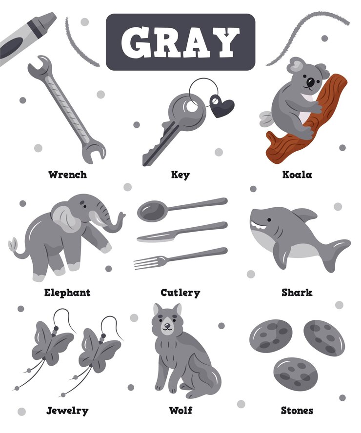 Free Vector colors and vocabulary set in english