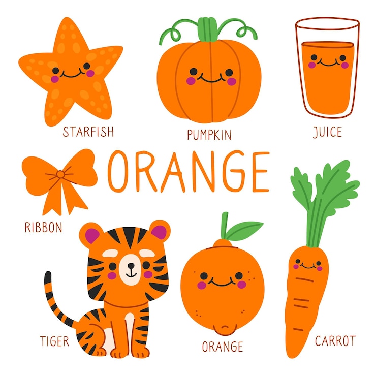 Free Vector colors and vocabulary set