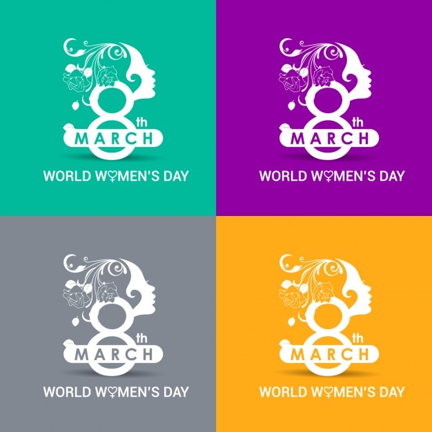 Vettore gratuito colori carte giornata mondiale della donna
