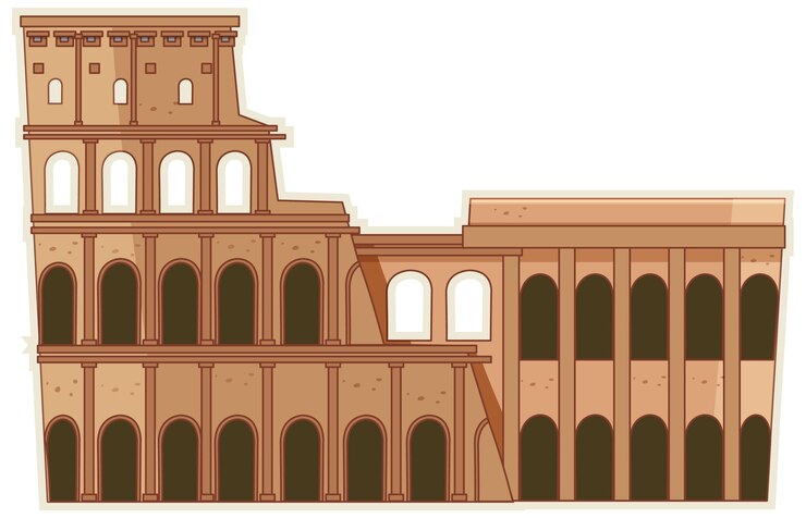 Free Vector colosseum vector illustration in earth tones