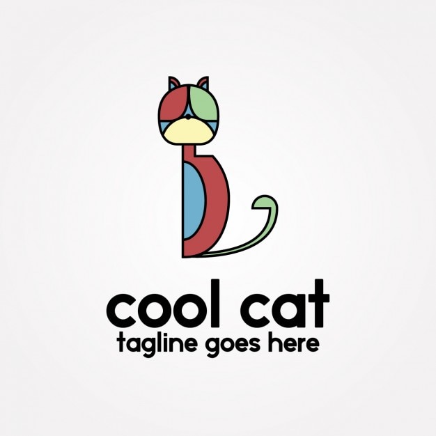 Бесплатное векторное изображение Цветные абстрактные конструкции кота