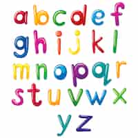 Vettore gratuito alfabeto disegno colorato