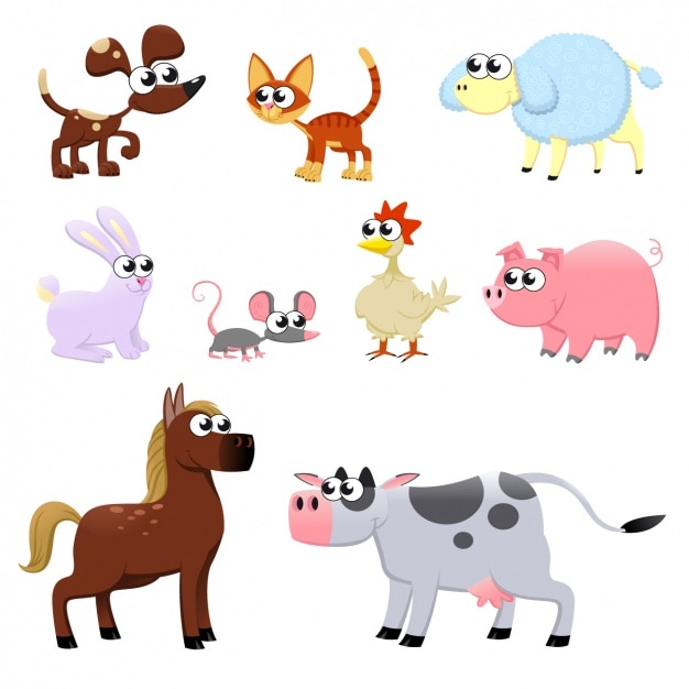 Free vector coloured animals collection