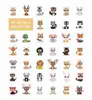 Free vector coloured animals collection