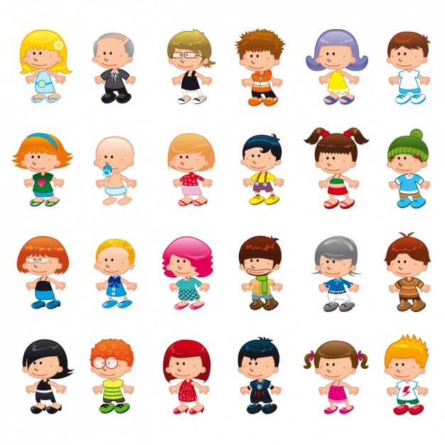 Free vector coloured avatars collection