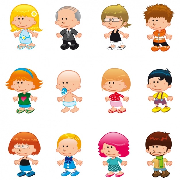 Free vector coloured avatars collection