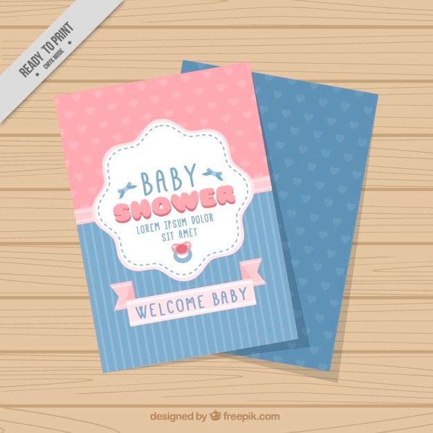 Free vector coloured baby shower invitation card