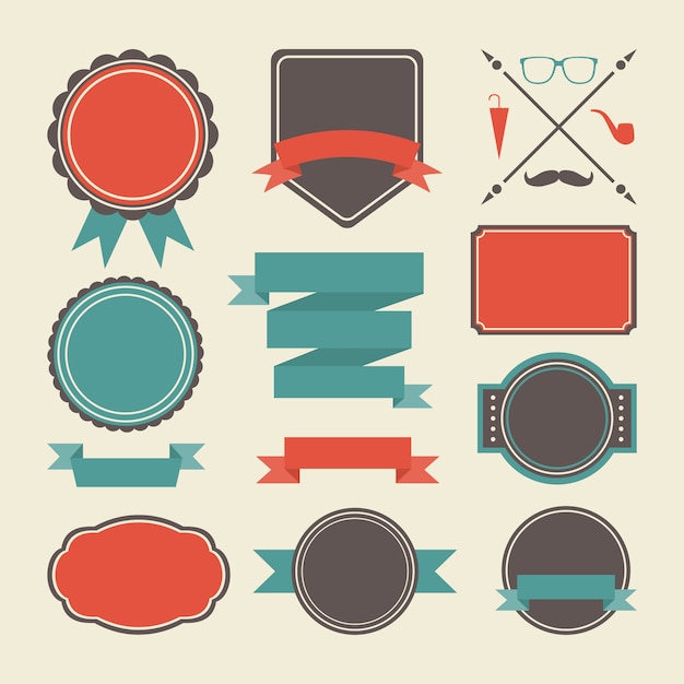 Free vector coloured badges collection