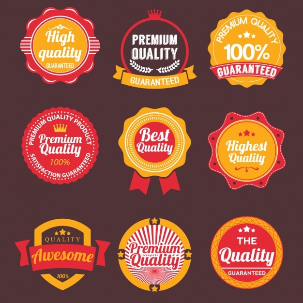 Free vector coloured badges collection