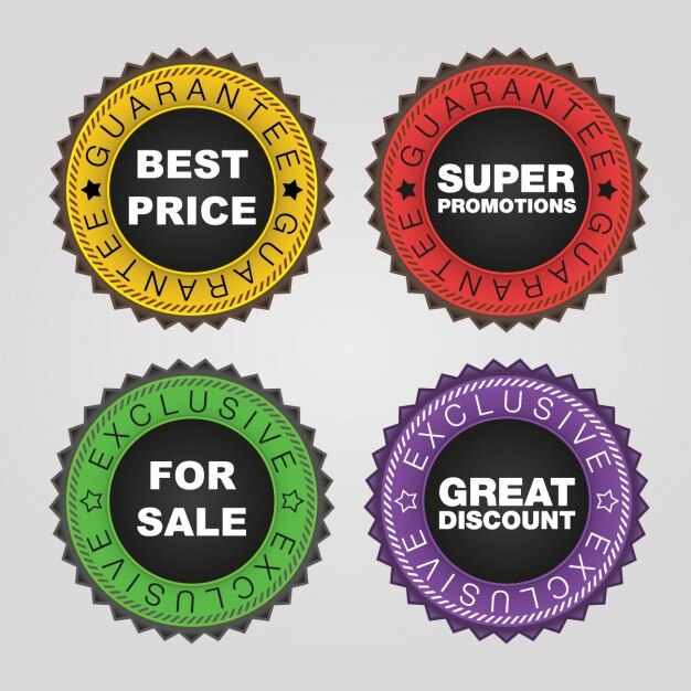 Free vector coloured badges design