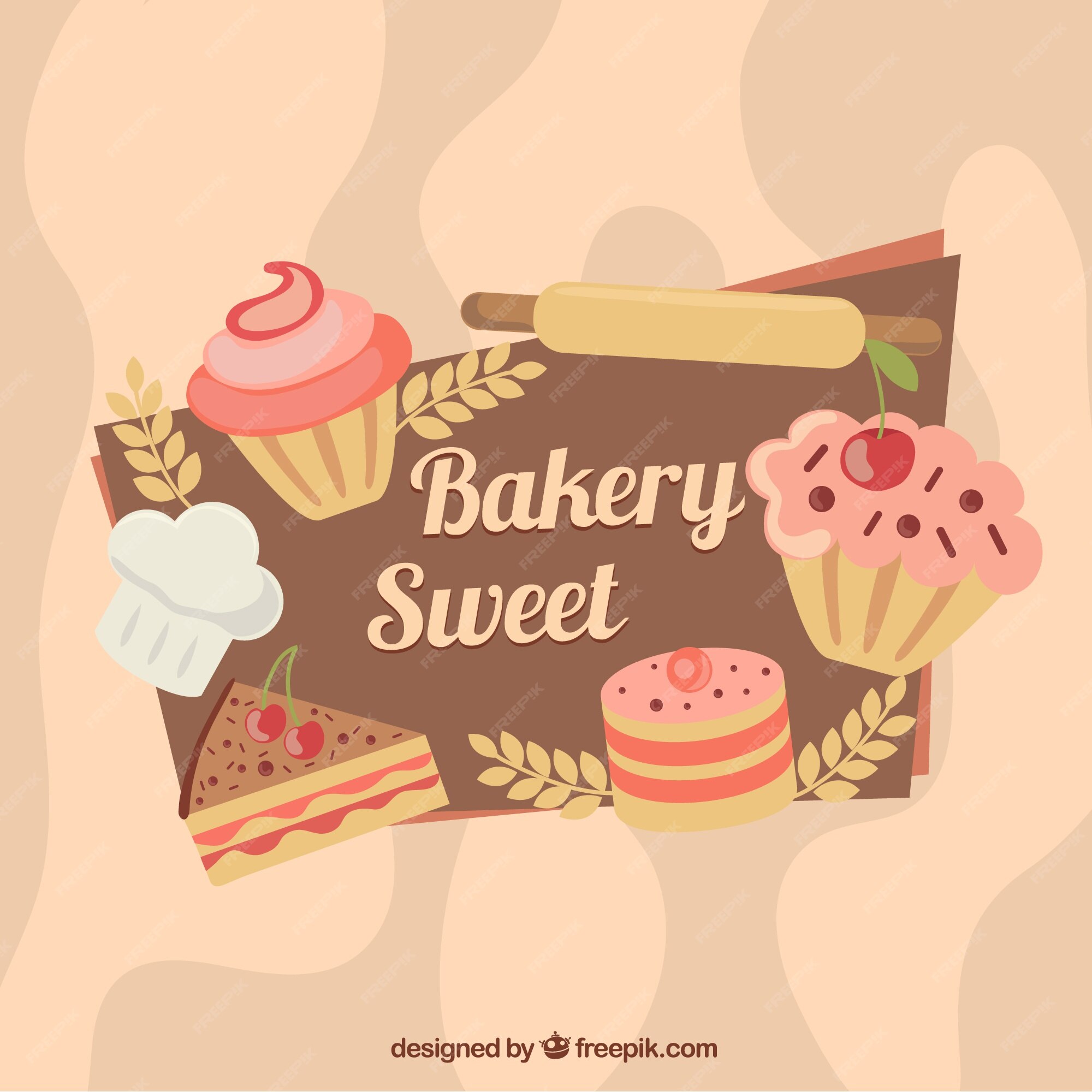 Free Vector | Coloured bakery background