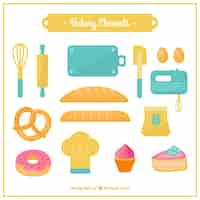 Free vector coloured bakery elements