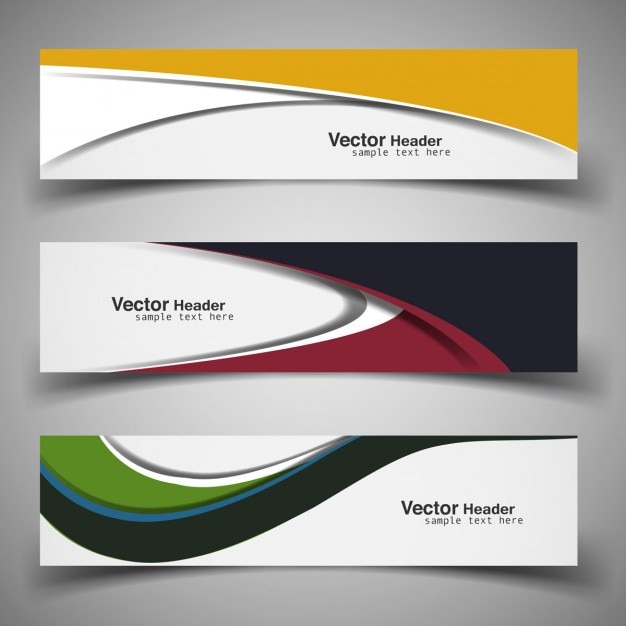 Free vector coloured banners collection