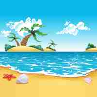 Free vector coloured beach background