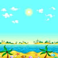 Free vector coloured beach background