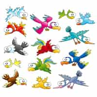 Free vector coloured birds collection