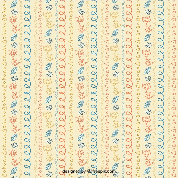 Free vector coloured boho style pattern design