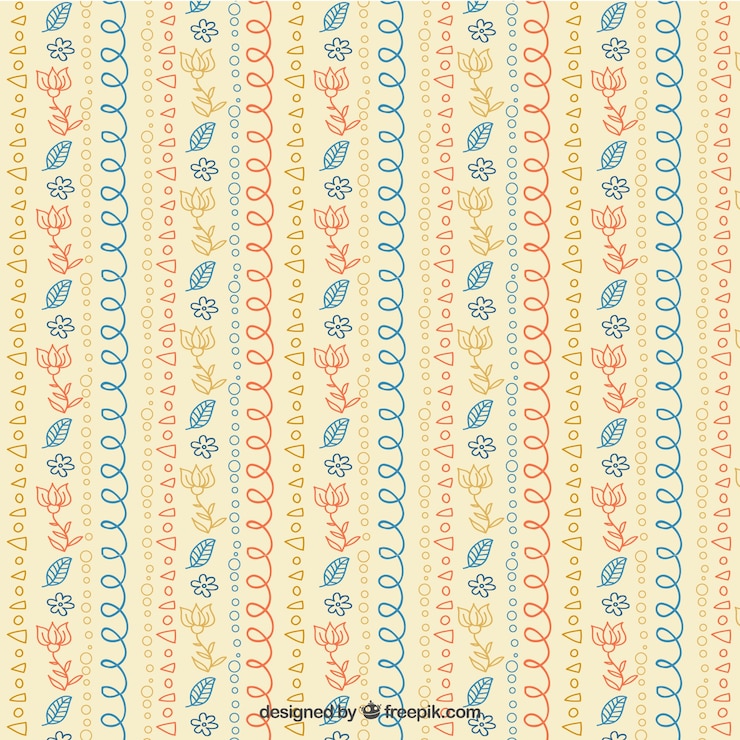 मुफ़्त वेक्टर coloured boho style pattern design