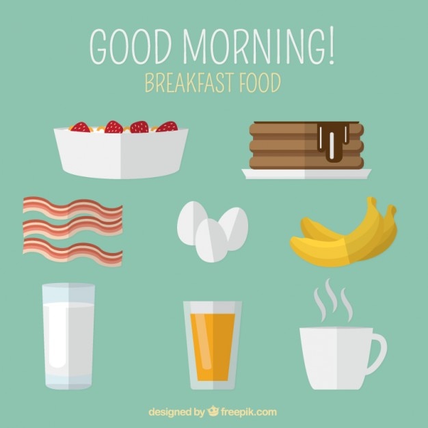 Free vector coloured breakfast elements